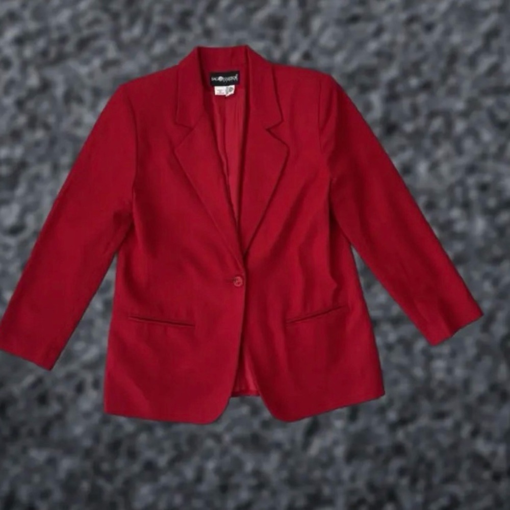 Vintage Sag Harbor Petite Vibrant Red Women's Blazer - Picture 16 of 16